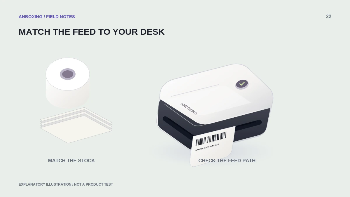 Explanatory illustration for gap vs black-mark labels: match the printer sensor