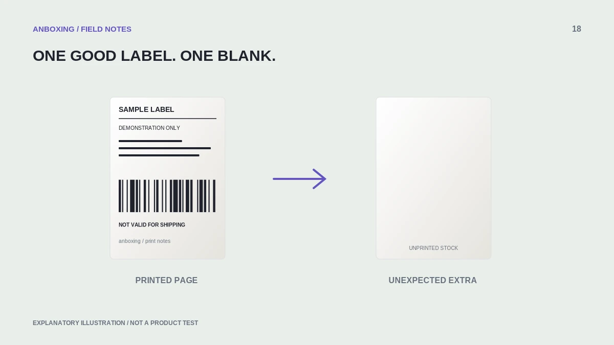Explanatory illustration for why your thermal printer prints duplicate labels